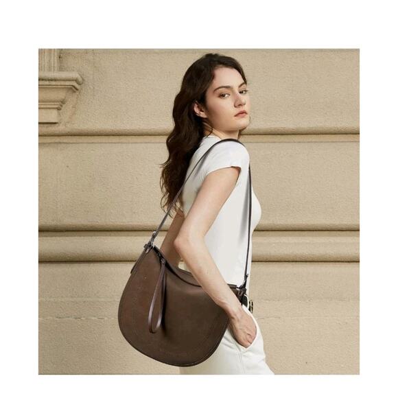 BOSTANTEN Shoulder Bag for Women Trendy Crossbody Purses Vegan Leather Brown - Picture 1 of 9
